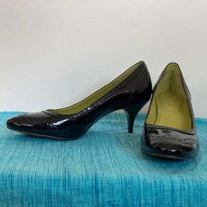 Boden black patent leather heels